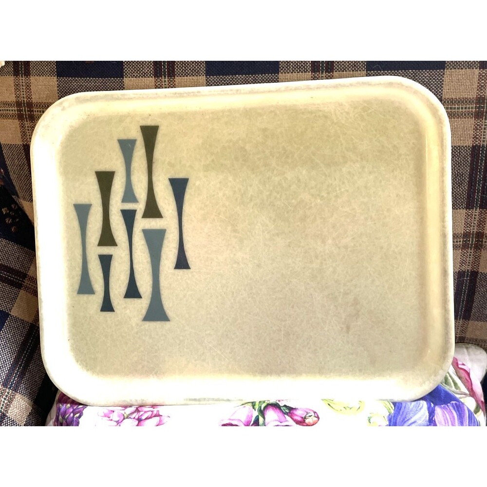 Vintage MCM Retro Cafeteria Tray Atomic Style Camtray Silite USA aprx 11X14"